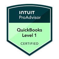 Intuit QuickBooks Certified ProAdvisor Level 1 badge